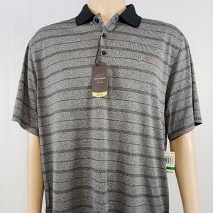 Greg Norman Gray w/Black Golf Polo Shirt - NWT (L)